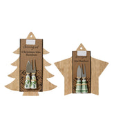 Kitchen Goods Bamboo Cutting Board with Cheese Knife & Fork Set 28cm - 2 Assorted